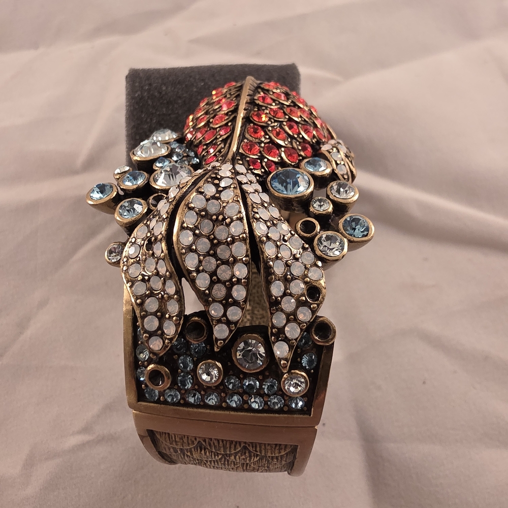 Heidi Daus "Reel Mckoi" Cuff Bracelet with Red and Blue Crystals - Picture 6 of 10